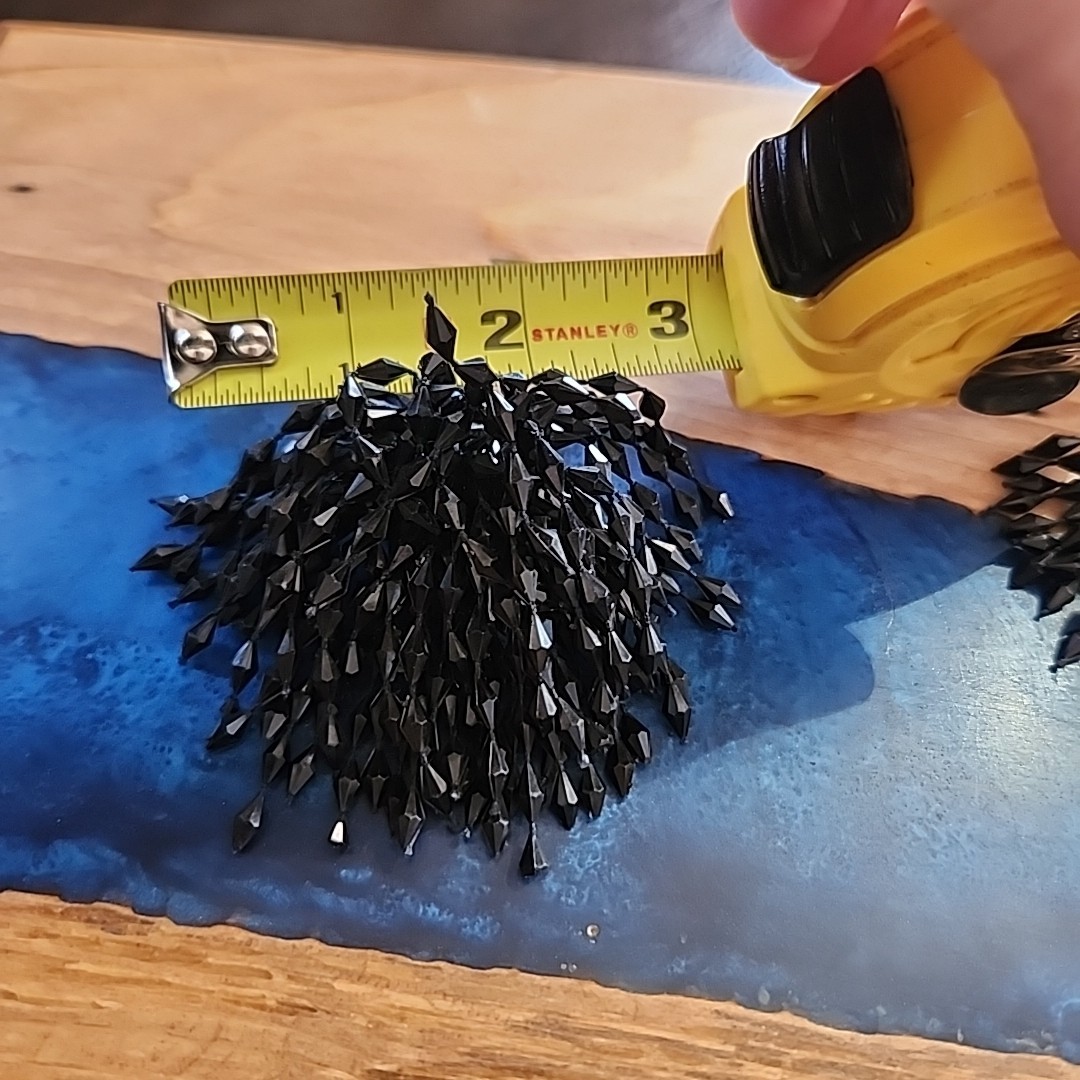 Vintage Shoe Clips Black Plastic Beaded Pom Poms Flapper Fun Collectible