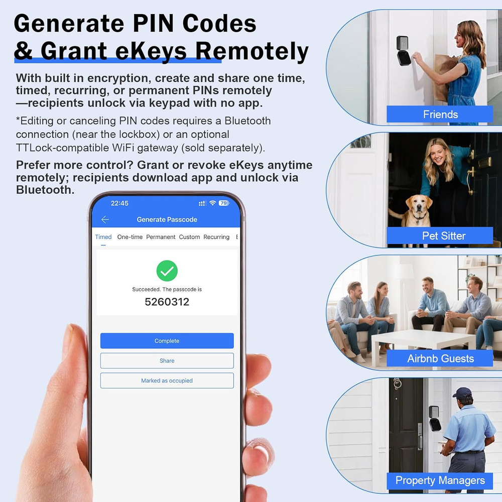 Smart Key Lock Box with Code – Bluetooth & PIN Unlock, APP Controlled Digital Lo