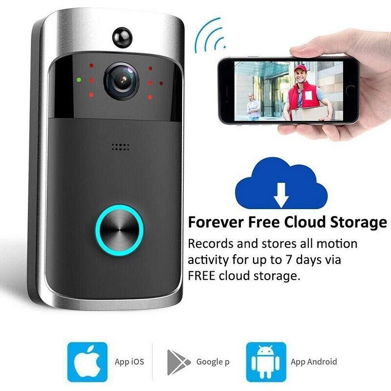 Wireless WiFi Smart Phone Door Ring Video Doorbell Intercom Security Camera Bell