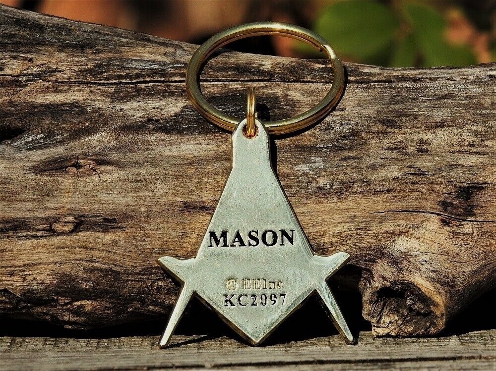 Masonic Embossed Key Ring - Key Chain - Square and Compasses - Freemasons