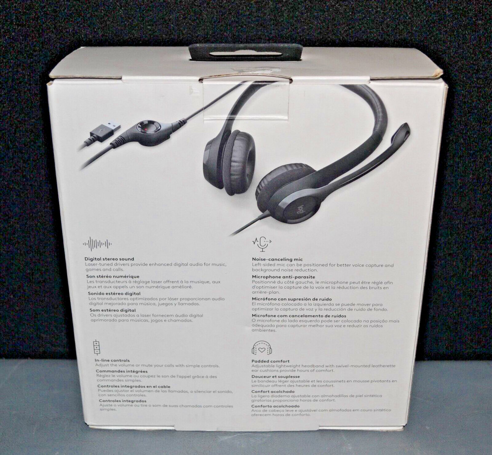 Logitech H390 Overhead USB Computer Headset w/ Noise-Canceling *NEW OPEN BOX*