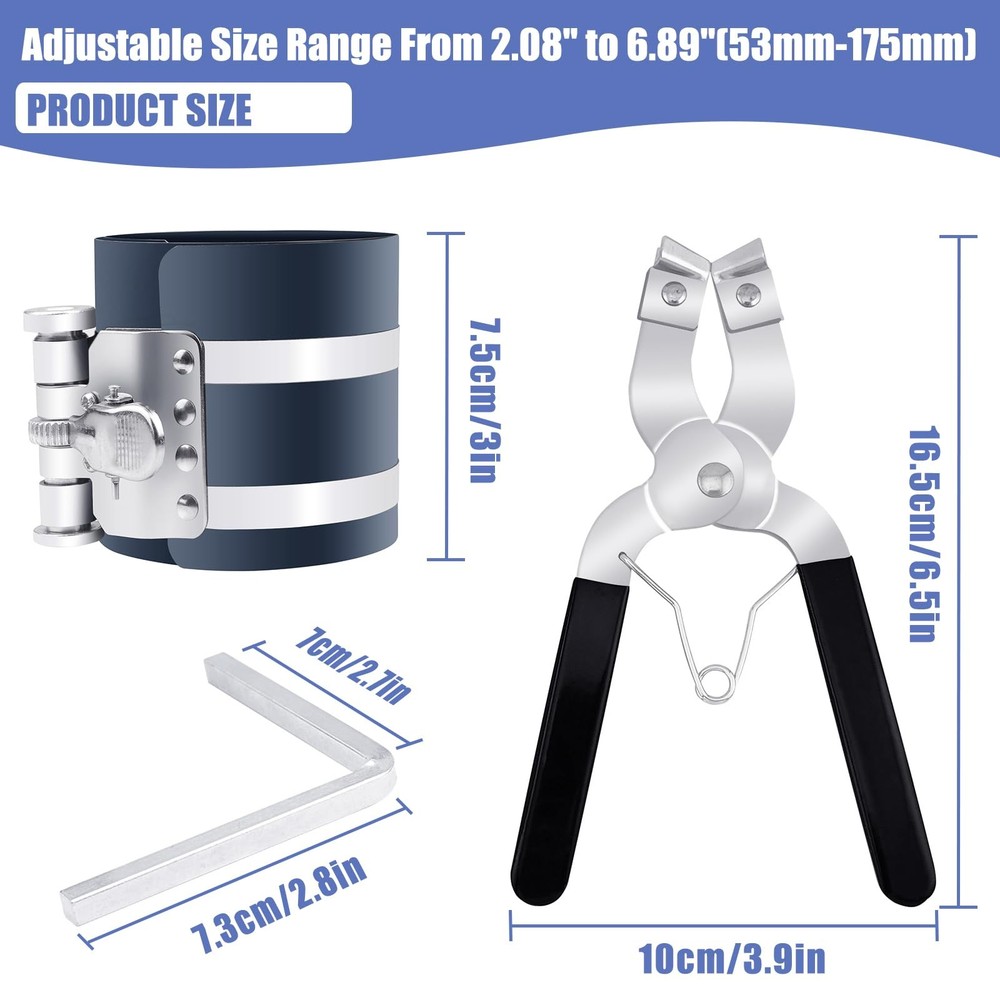 Piston Ring Compressor Installer Removal Tool for Car Engine with Piston Inst...