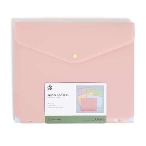 Binder Pocket, 5 Pack Super Heavyweight Poly Binder Document Holder for 3