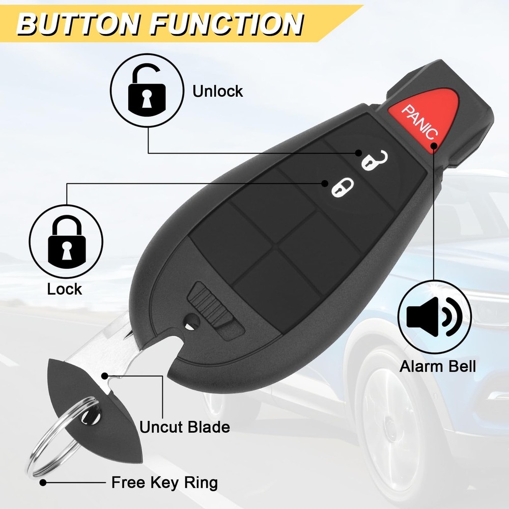 Ram Key Fob Replacement 2013-2021 2 Pack Keyless Entry Remote