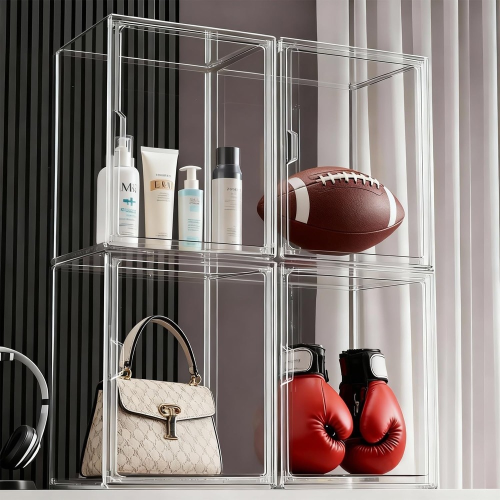 Clear Stackable Storage Bins, Acrylic Display Case, Acrylic Boxes with Lids, ...