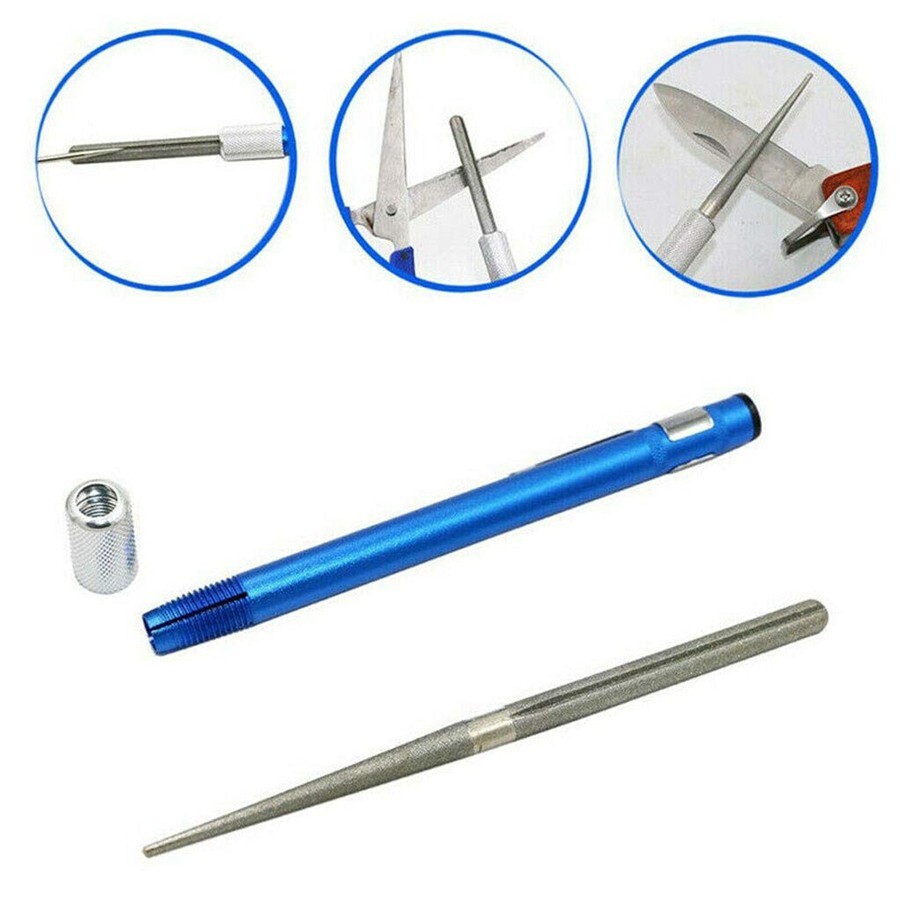 3in1 Diamond Pocket Blade Knife Sharpener Pen-file Outdoor Hunting Saw Hook A812