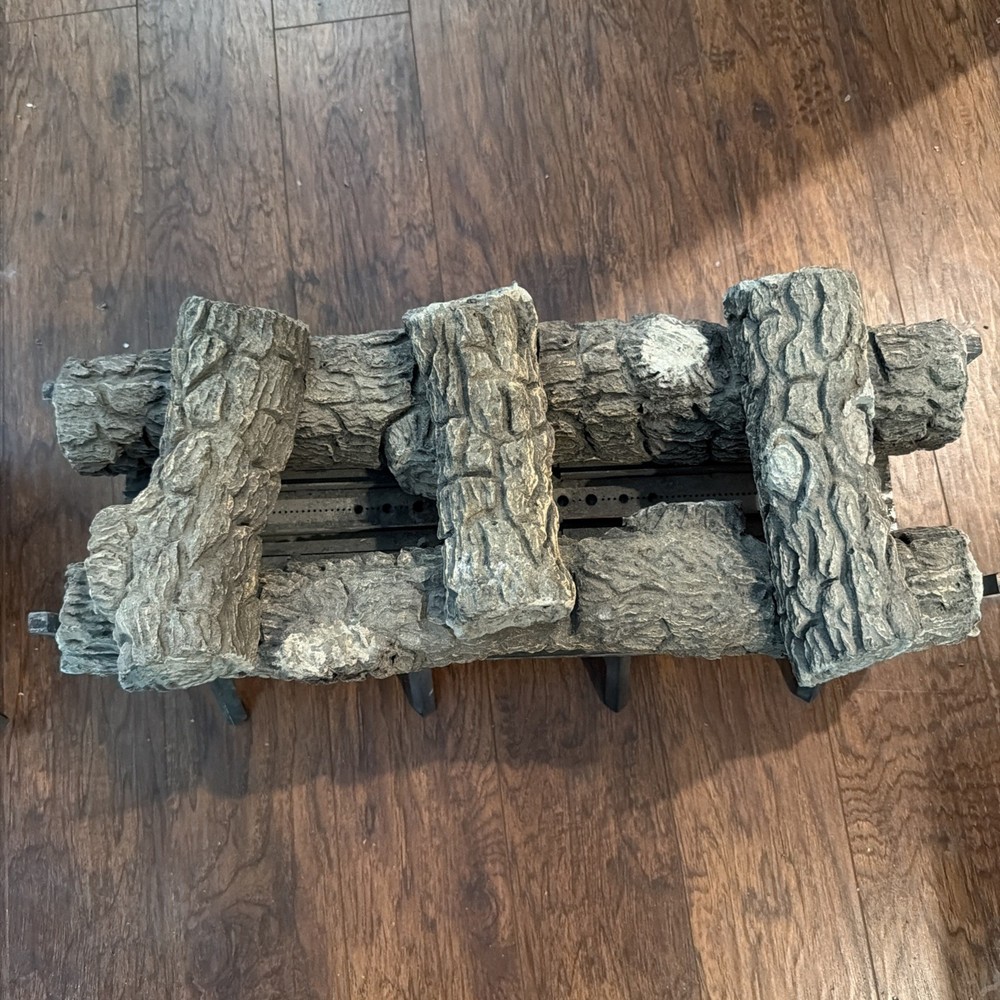 gas fireplace log set with burner