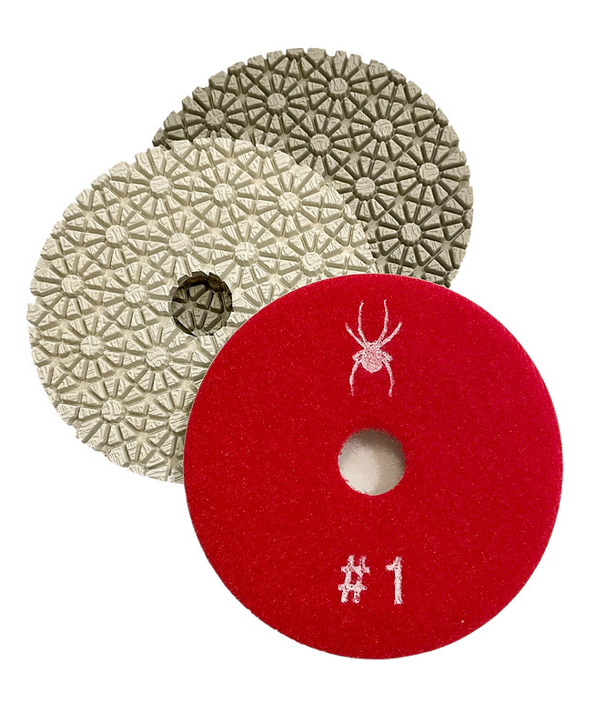 4" Spider 3 Step White Label Pads #1