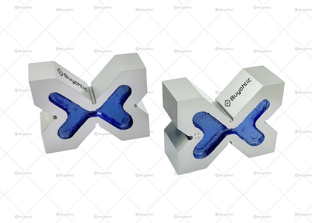 Cast Iron Precision Ground Quad Head 4 Way Vee Blocks Pair