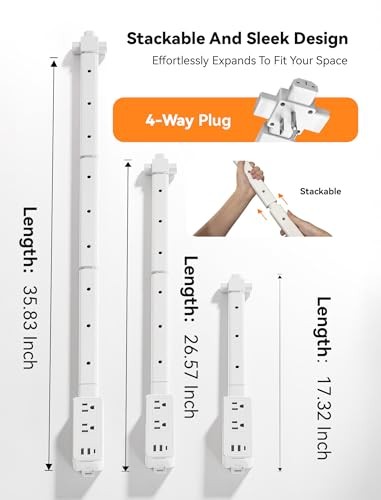 Electrical Outlet Extender Features USB-C, 2 USB-A, 2 AC Outlets, 1 Pack