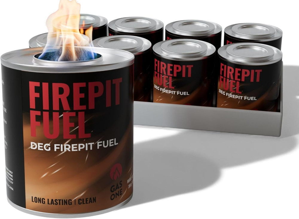 Gasone 8-Pack Firepit Fuel – Safe Wick Fuel for Fire Pit – Portable Fire Pit wit