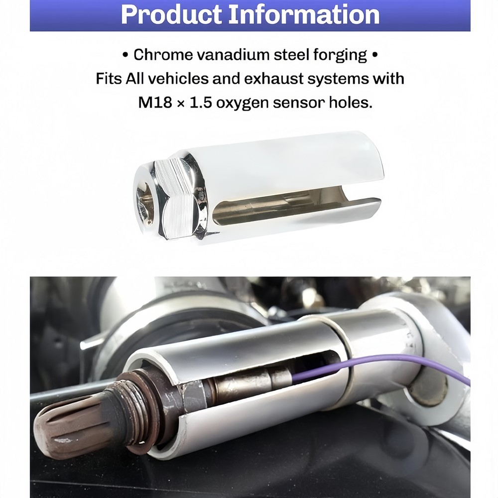 5Pcs Oxygen Sensor Socket Vacuum Wrench O2 M12 M18 Tool Renew Thread Chaser Set
