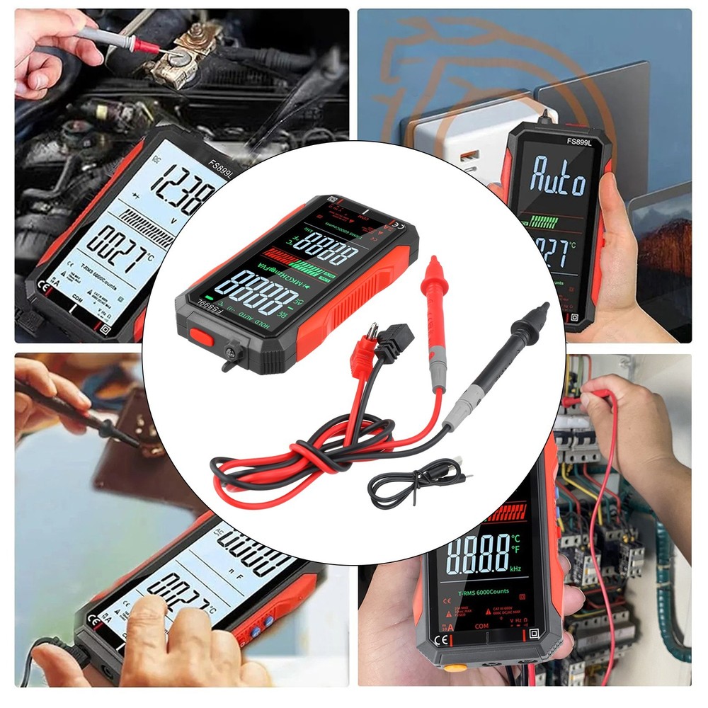 FS899L 6000-Count Multimeter USB Rechargeable Compact Smartphone Style