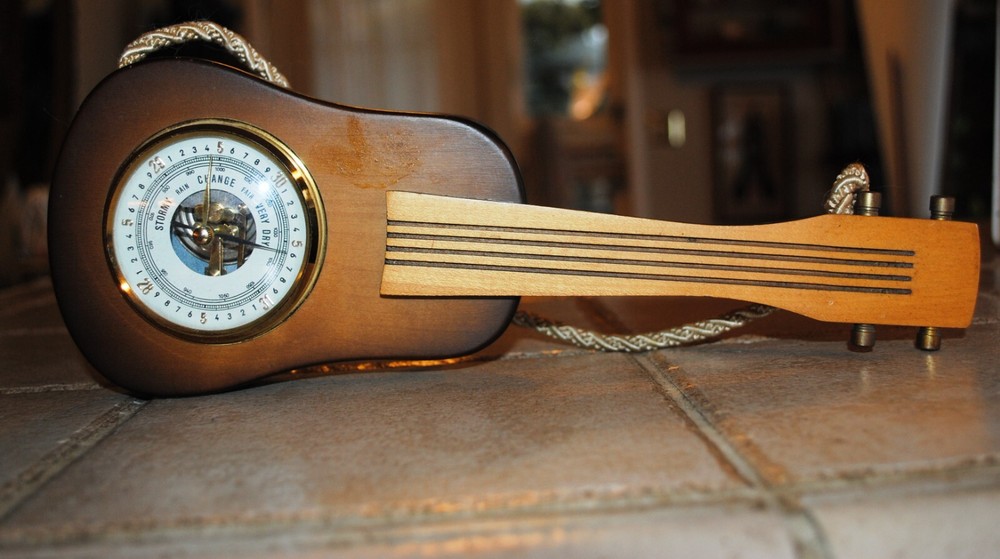 Vintage Guitar Shaped Barometer