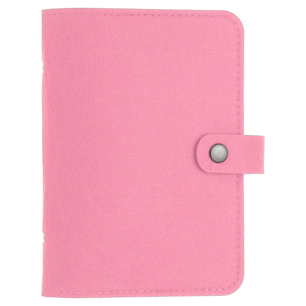 A6 Notebook Binder, 6 Ring Felt Loose Leaf Binder Cover with Pocket, Pink