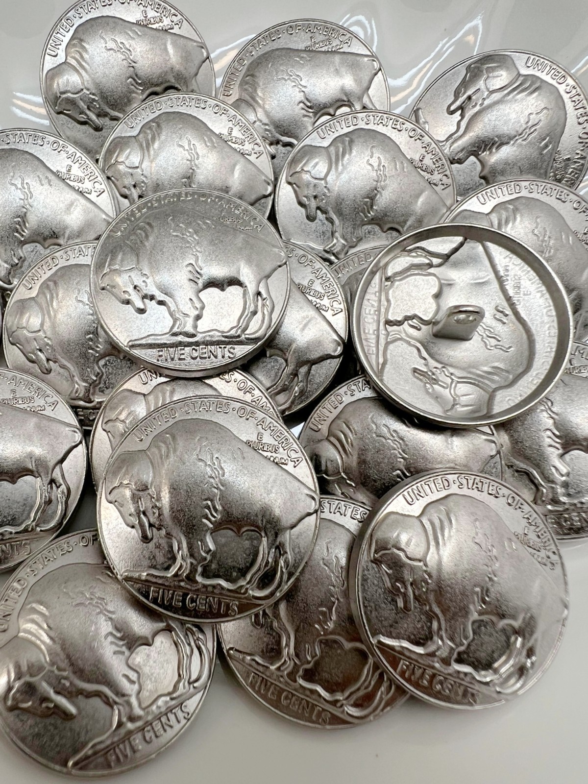 10PC Matte Silver Buffalo Rustic Metal Buttons Shank Buttons 1" 26mm