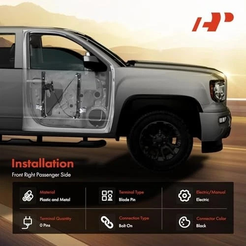 Power Window Regulator Without Motor Compatible with Audi Front Passenger(RH)