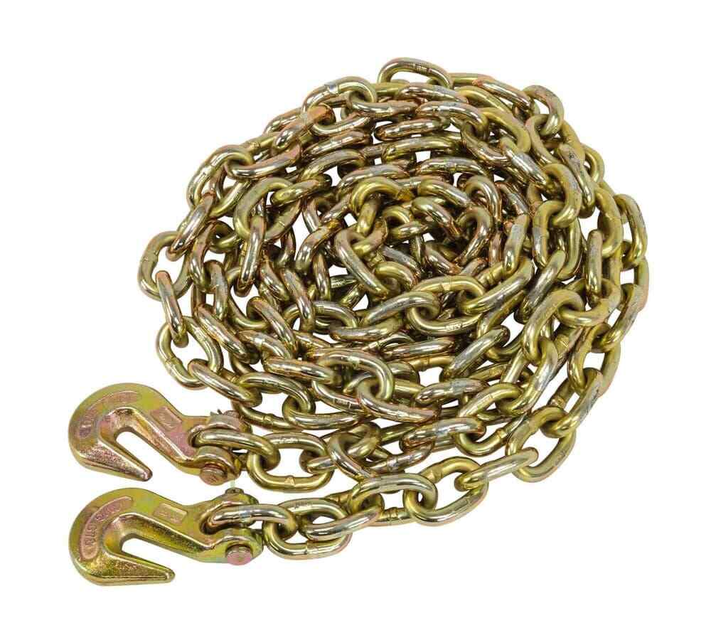 (2 Pack) 3/8"x16' Grade 70 Transport Chain MADE IN USA! With G70 Grab hooks
