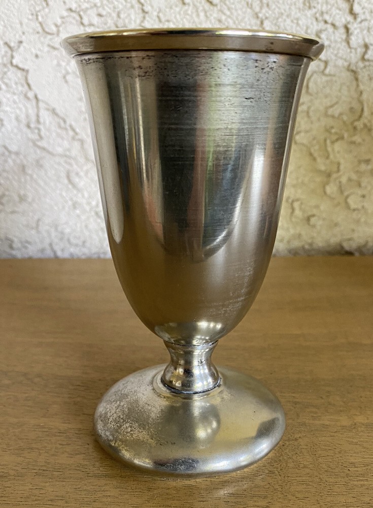 Vtg Benedict Indestructo Sheffieldplate Footed Goblet 1320 Nickel Silver 5.5in T