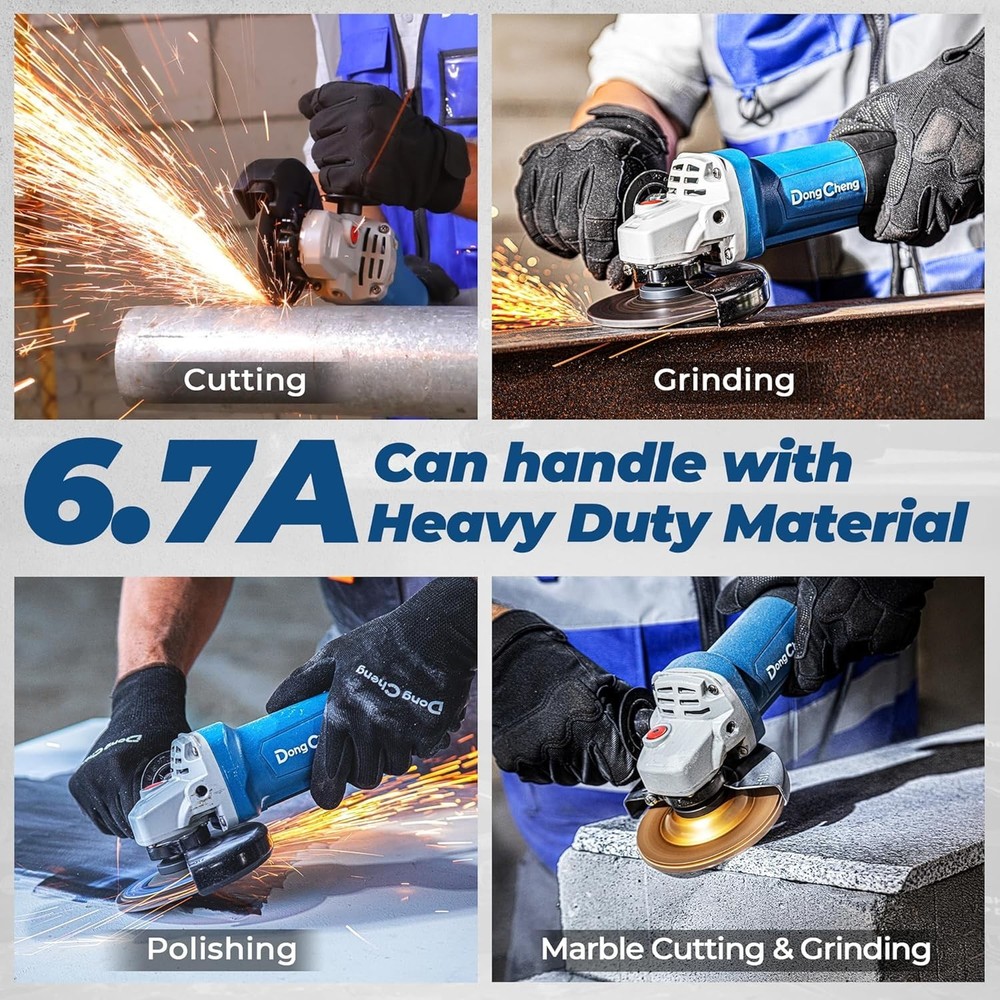 Versatile 800W Electric Angle Grinder - Includes Cutting Discs & Flap Discs