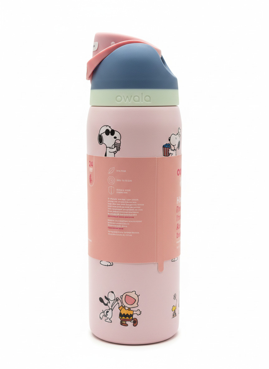 New Pink Snoopy Water Bottle Owala 32oz Stainless Steel Exclusive Edition