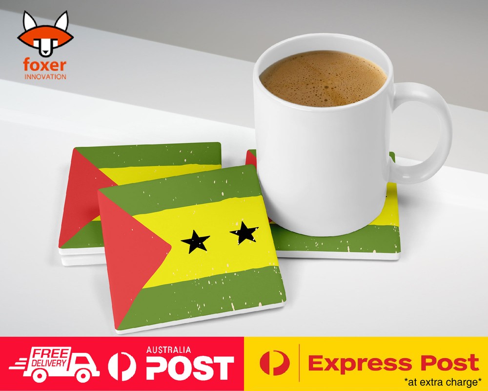 COASTER COFFEE DRINKING MAT|SAO TOME & PRINCIPE FLAG