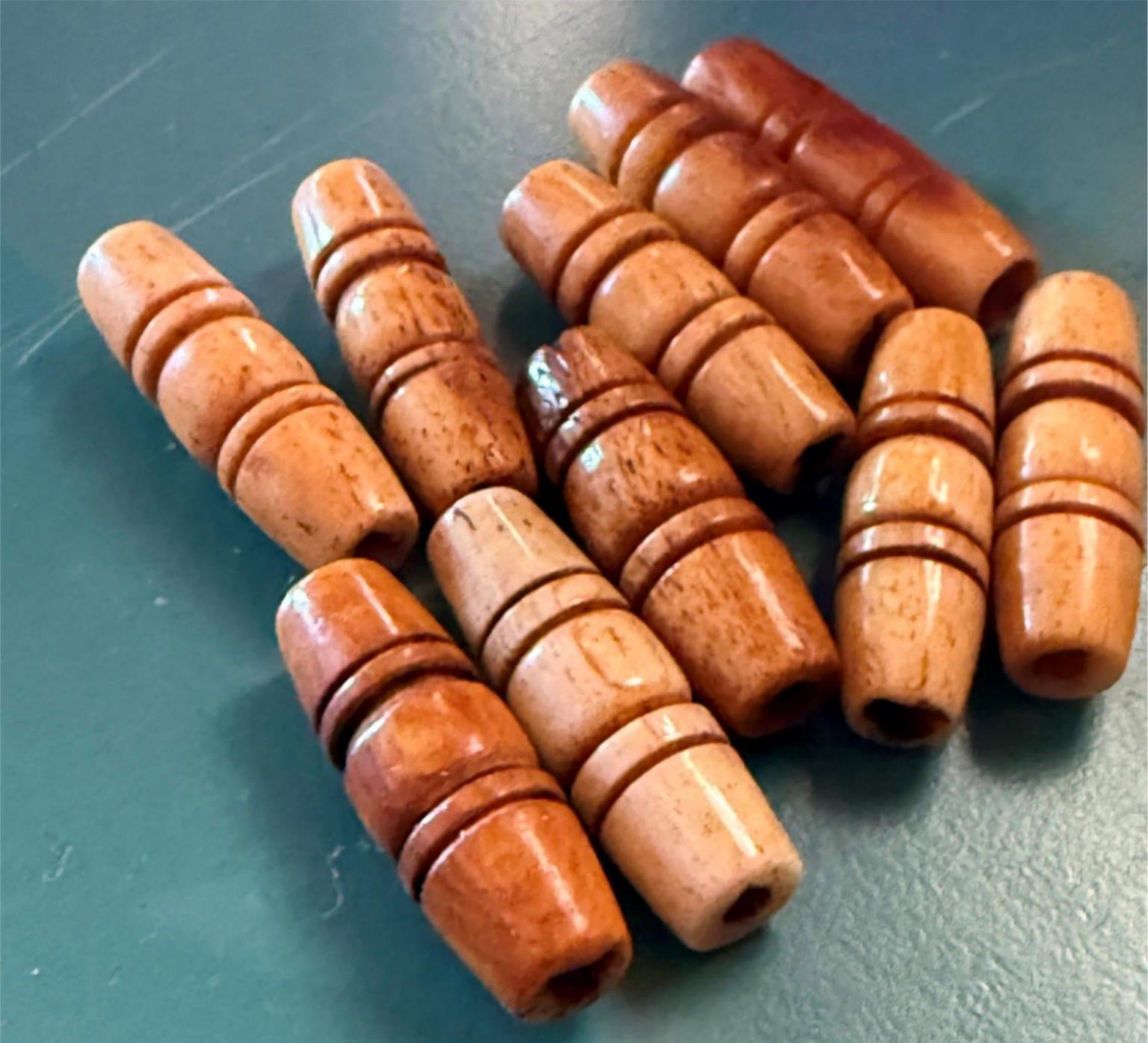 (10) OLD 1" Bone Barrel Beads Sioux Indian Beads Fur Trade 1800's