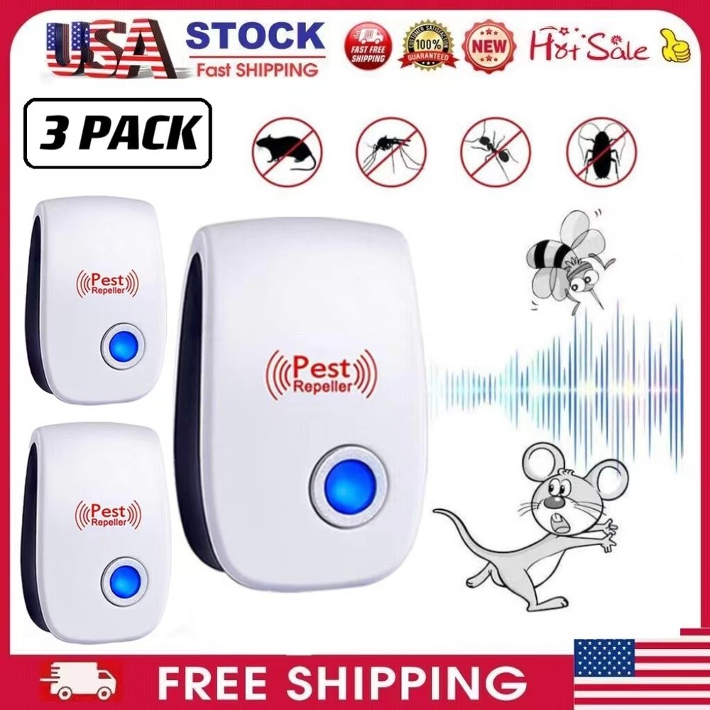 Electronic Ultrasonic Pest Reject Control E-Repeller Home Bug Rat Spider Roaches