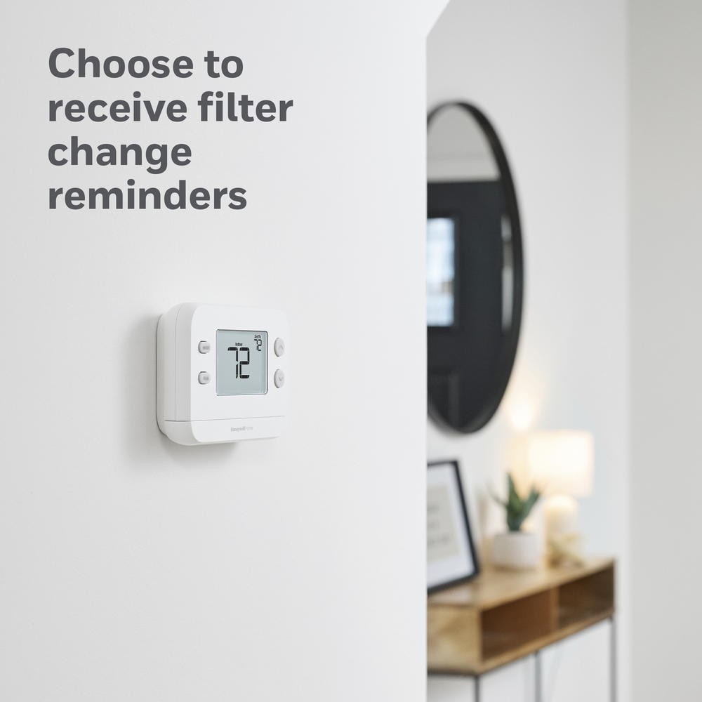 8" White Non Programmable Thermostat Single Heat Cool Large Digital Display
