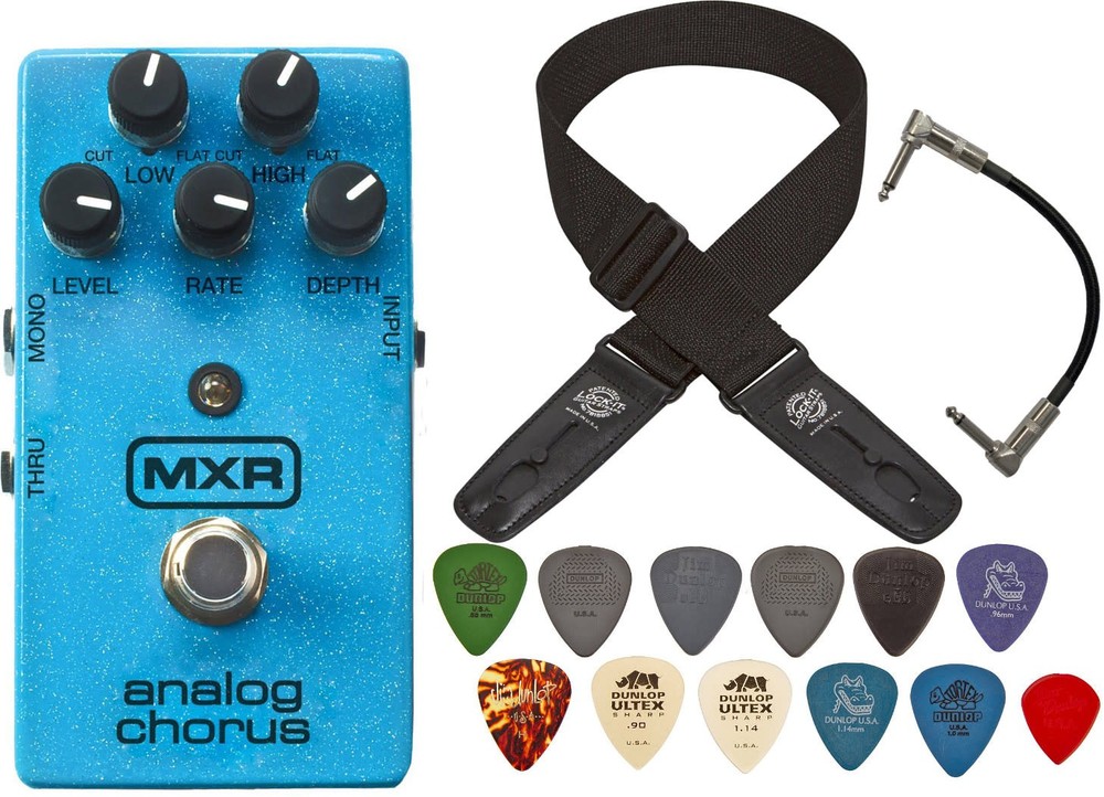 MXR M234 Analog Chorus Pedal w/ Patch Cable,  Strap, and Pick Pack