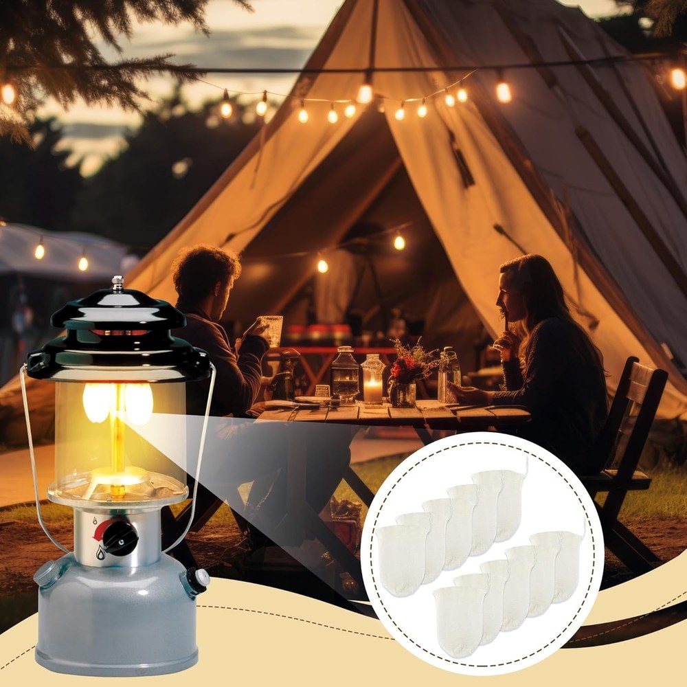 11 Pcs Propane Lantern Mantles with Glass Globe Replacement, Compatible with ...