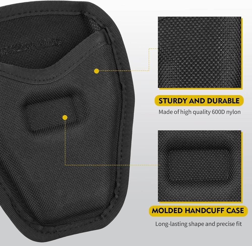 1 PACK Handcuff Case, Open Top Handcuff Holder Holster, 600D Nylon Cuff Pouch fo