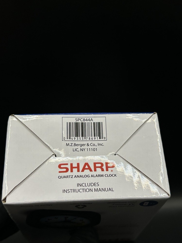 BRAND NEW Sharp Quartz Analog Alarm Clock - Ascending Alarm & Back Light