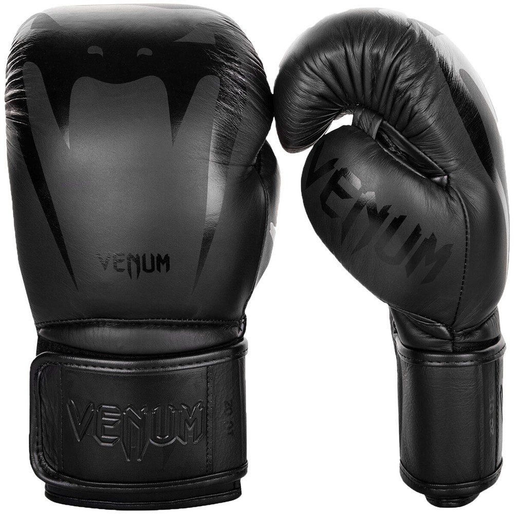 Venum Giant 3.0 Hook and Loop Training Boxing Gloves - Black/Black