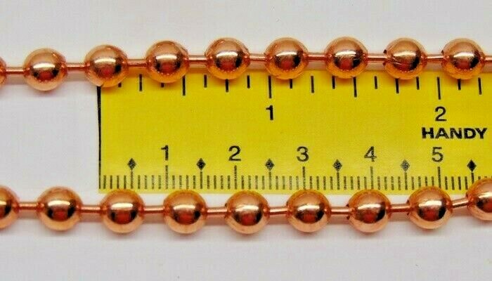 Solid COPPER BALL #13 CHAIN 6.3mm bead ~ Various Bulk Lengths + Connectors