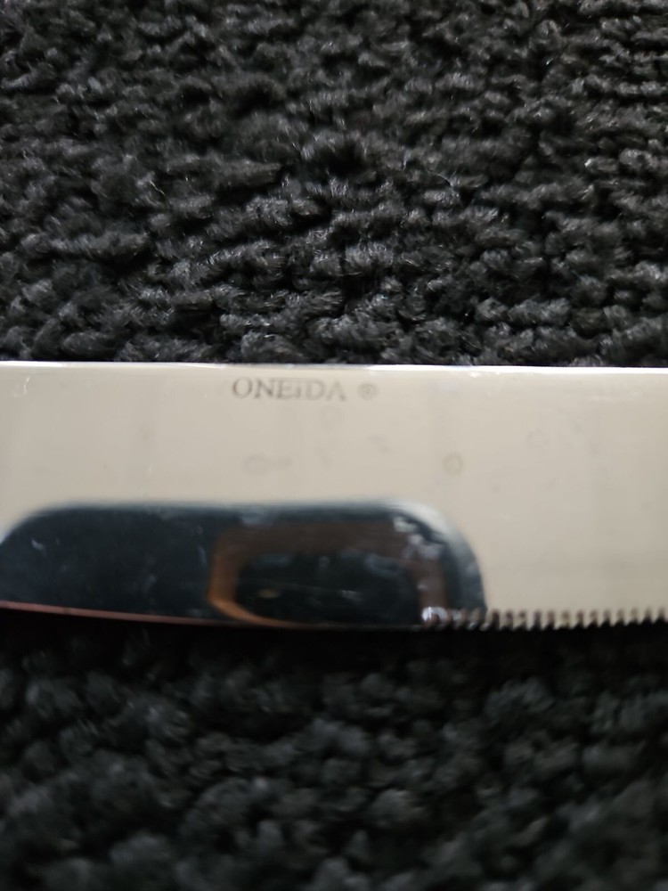 Oneida Tibet Stainless Hammered Glossy Flatware 7 Dinner Knives