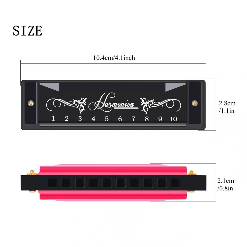 10 Hole 20 Tone KeyC Diatonic Harmonica with Case Gift for Beginner
