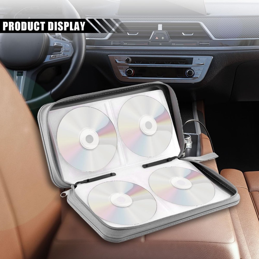 96 Capacity CD DVD Case Storage Binder Wallet Zipper Protective Organizer