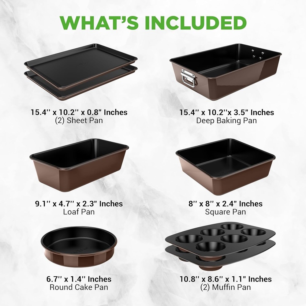 8-Piece Nonstick Stackable Bakeware Set PFOA PFOS PTFE Free Baking Tray Set