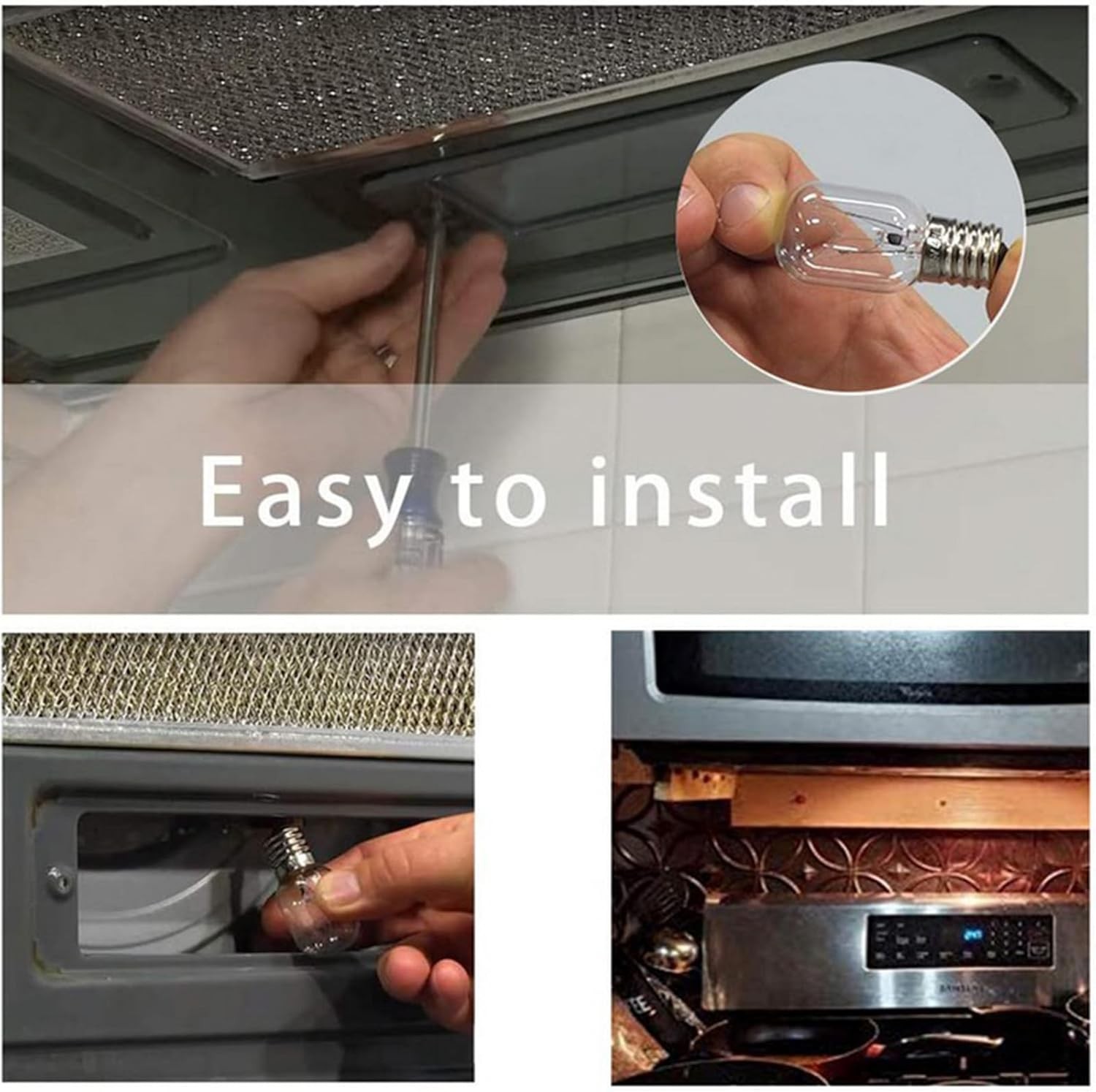 Microwave Light Bulbs Under Hood 8206232A 40W 125V 40 Watts, Warm White 2700k