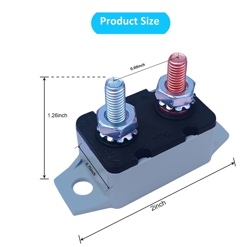 Tiwerlfe Stud Type Circuit Breakers Auto Reset Lengthwise Bracket Grey