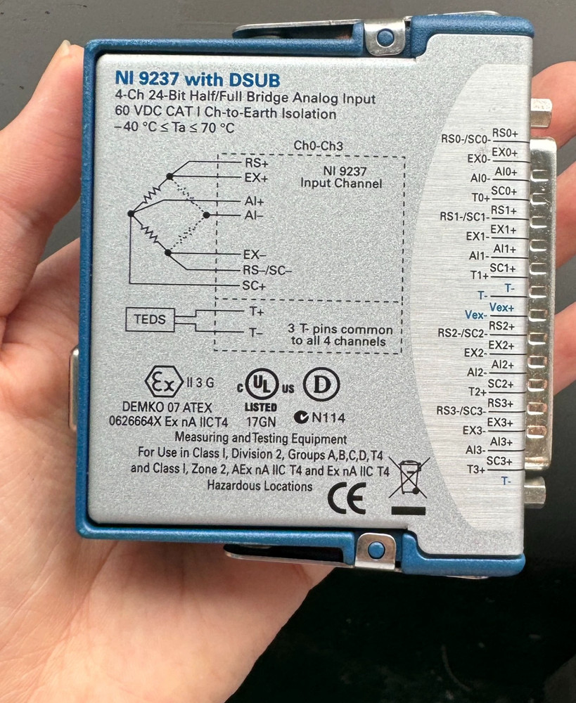 NI 9237 National Instruments NI 9237 with DSUB cDAQ Strain / Bridge Input Module