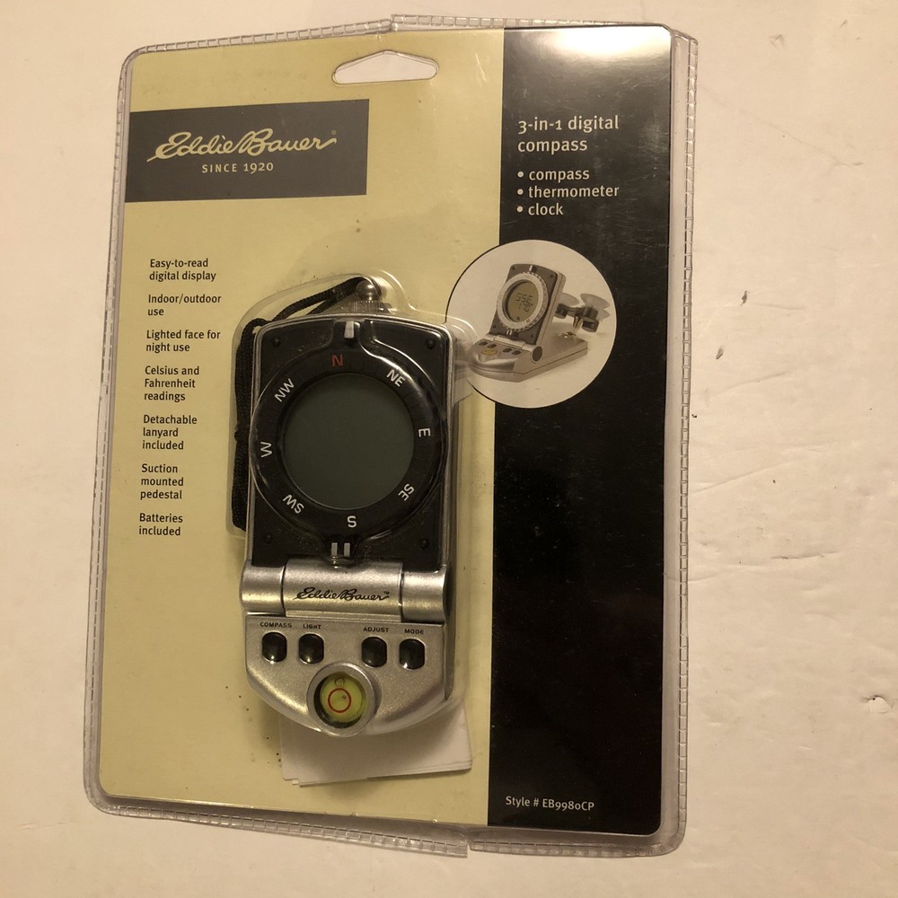 Eddie Bauer Compass Digital EB9980CP Thermometer Clock