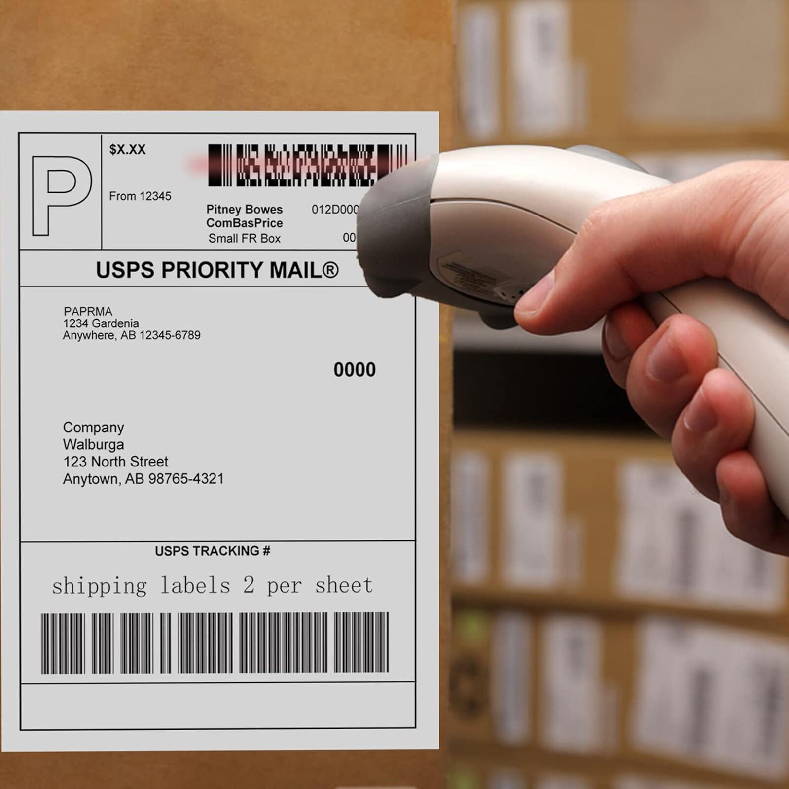 50-1000 Premium 8.5" X 5.5" Half Sheet Shipping Labels Self Adhesive 2 Per Sheet