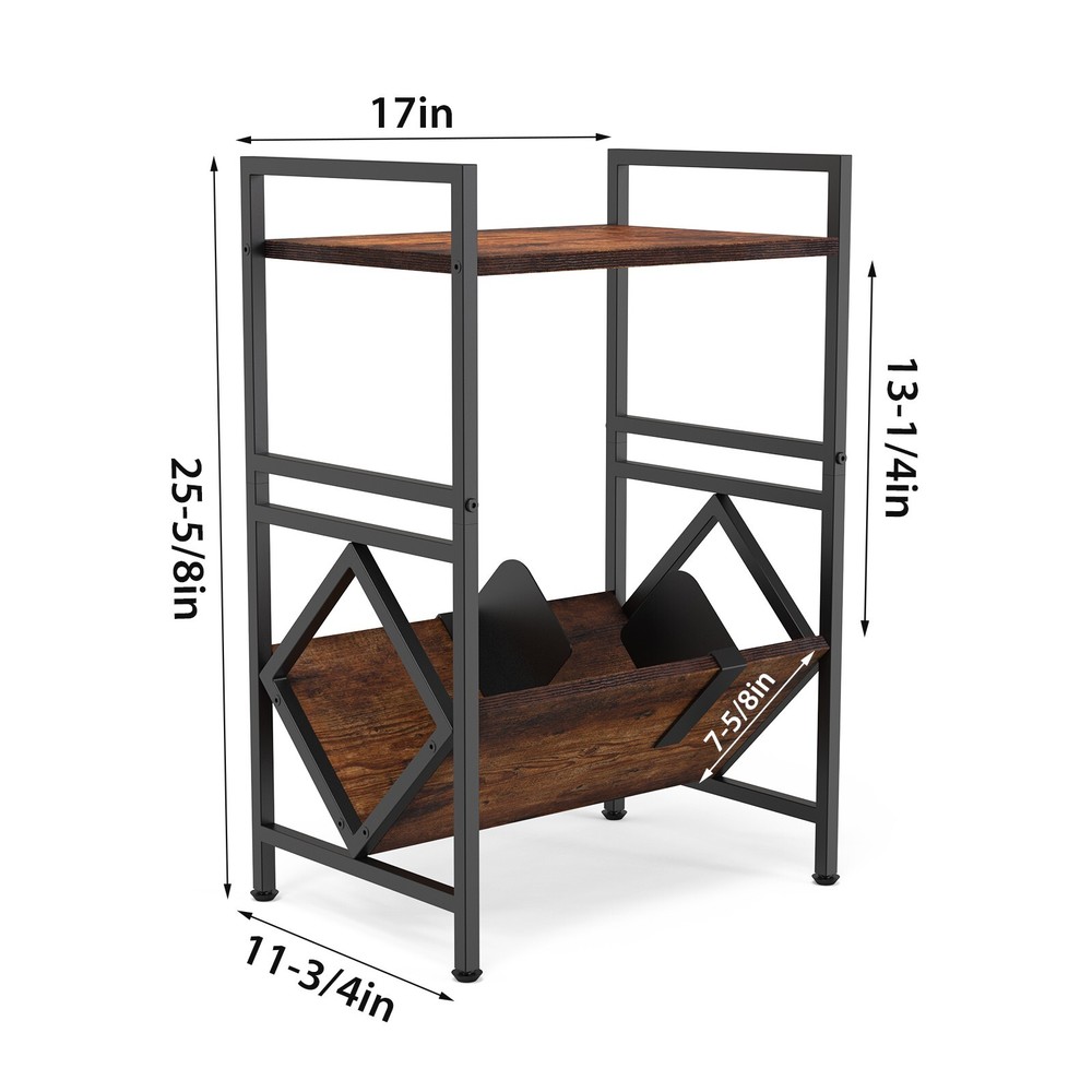CD/VCD Storage Rack Tower Stand - Easy to Assemble - Great Value - Dark Walnut