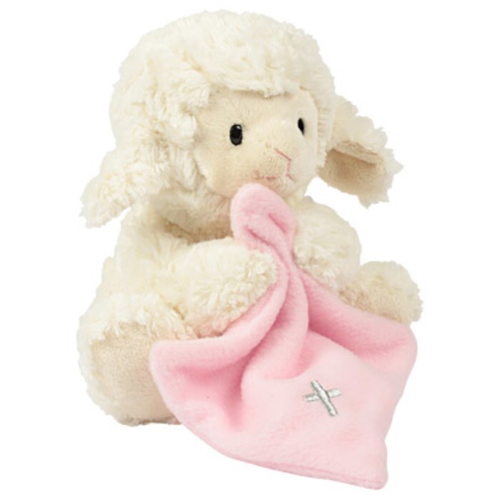 Plush Lamb with  Pink Blanket