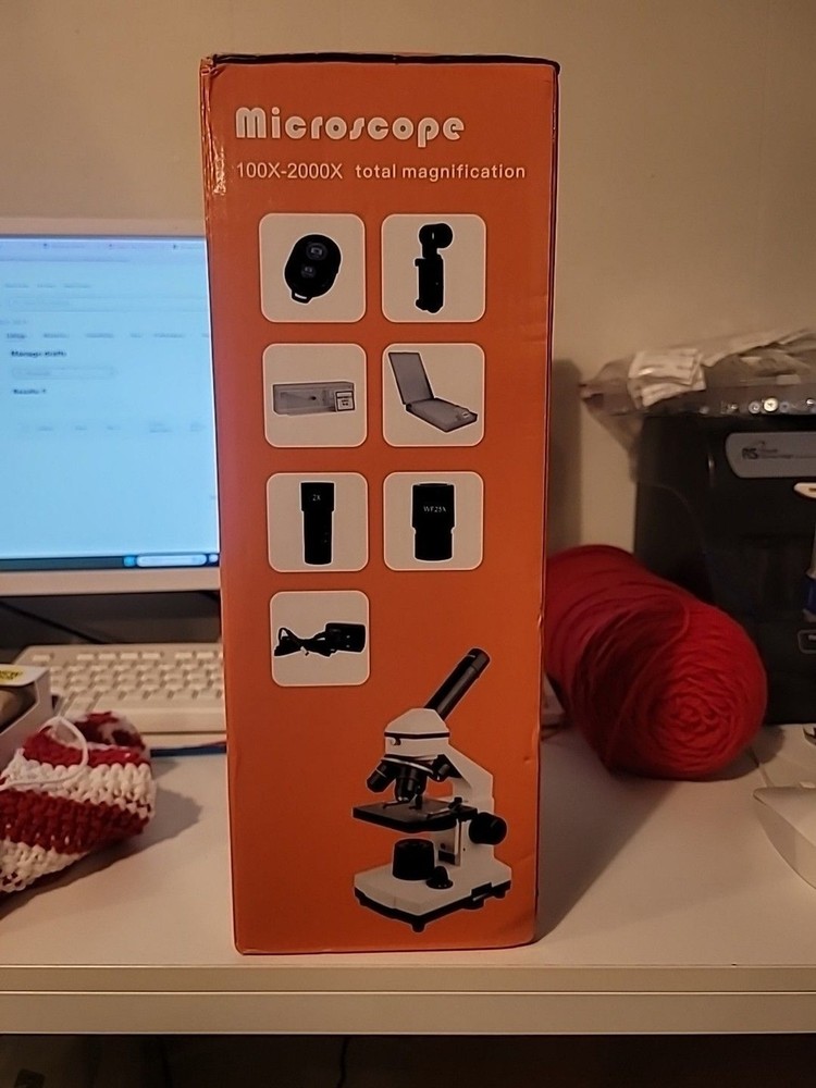 Microscope, 100 -2000x Mag, LED Illumination, New In Box