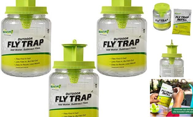 Outdoor Fly Trap - Reusable - 3 Traps
