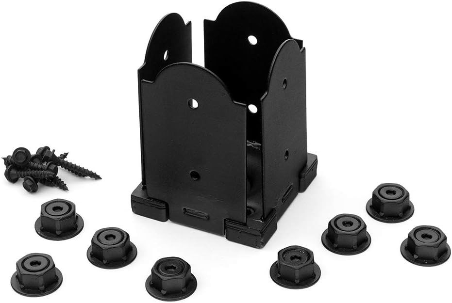 Corrosion-Resistant 4x4 Post Base Kit with Decorative Elements - 21 Pieces