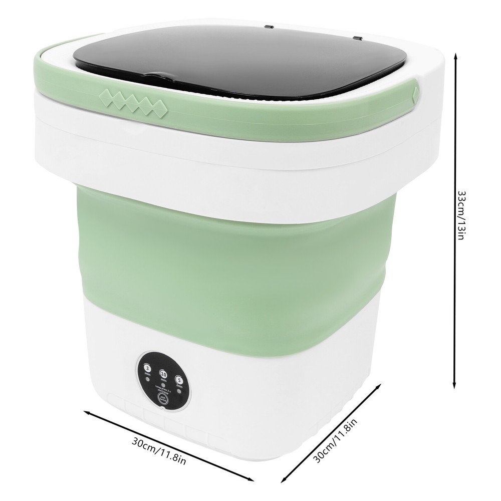 Portable Washing Machine 12L Mini Foldable Washer Touch Screen Timer For Travel